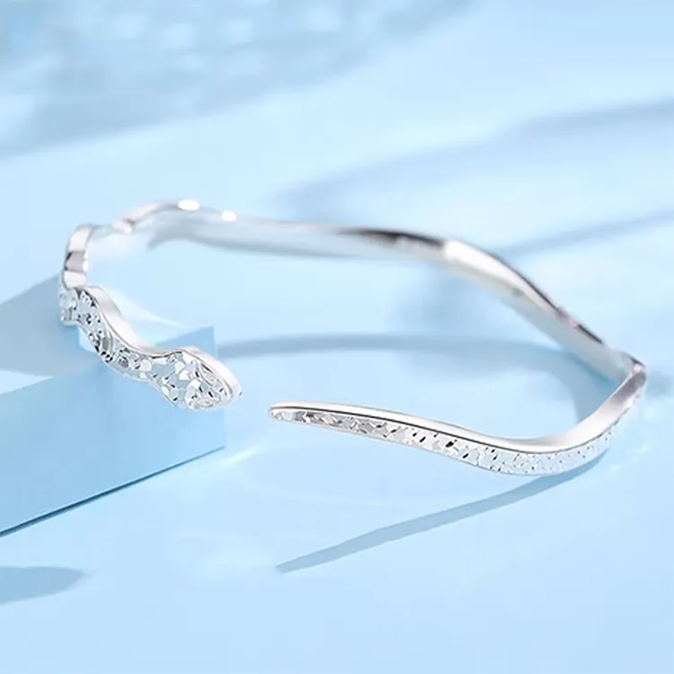 CHINA GOLD S999 Fine Silver Bangles Women's-1