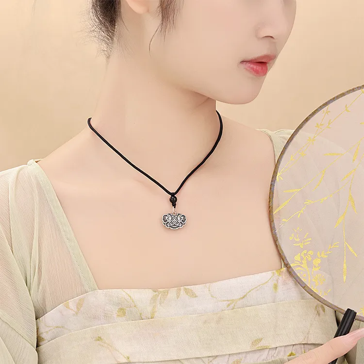 CHINA GOLD S990 Silver Necklaces Unisex-2