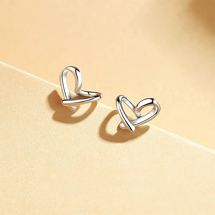 CHINA GOLD S925 Silver Stud Earrings Women's-1