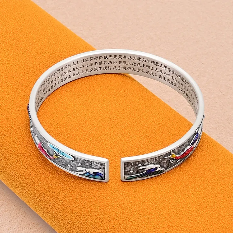 CHINA GOLD 999 Fine Silver Bangles Unisex-2