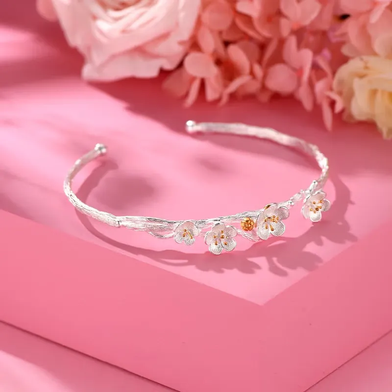 CHINA GOLD S925 Silver Bangles Women's-3