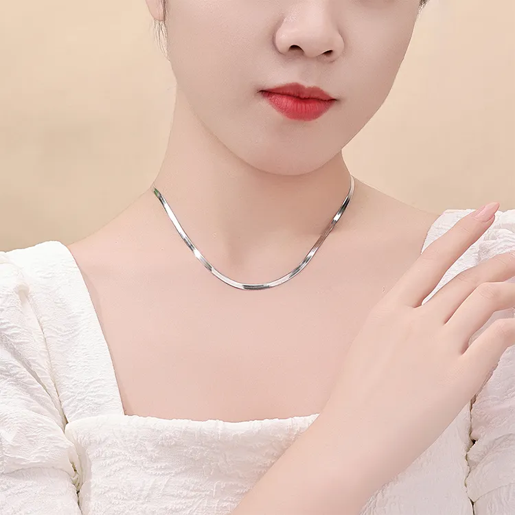 CHINA GOLD S925 Silver Necklaces Women's-2