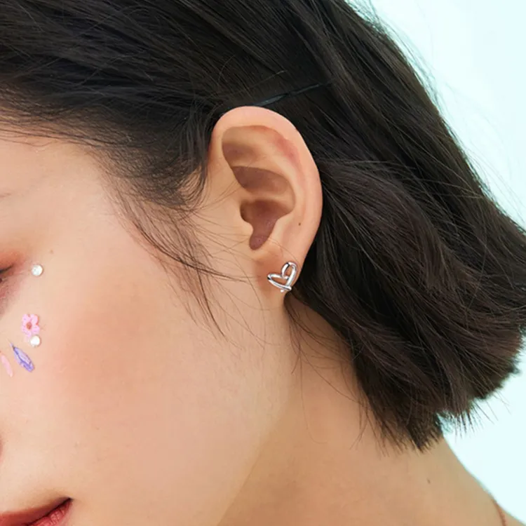 CHINA GOLD S925 Silver Stud Earrings Women's-2
