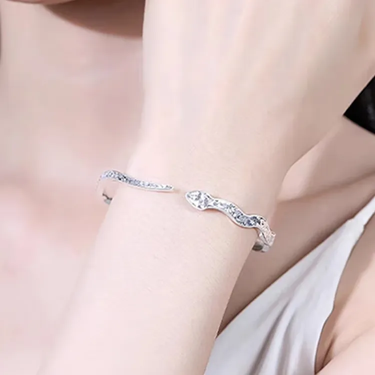 CHINA GOLD S999 Fine Silver Bangles Women's-2