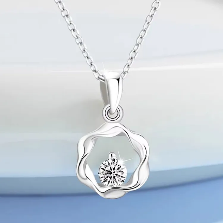 CHINA GOLD S925 Silver With Topaz Necklaces Women's-1