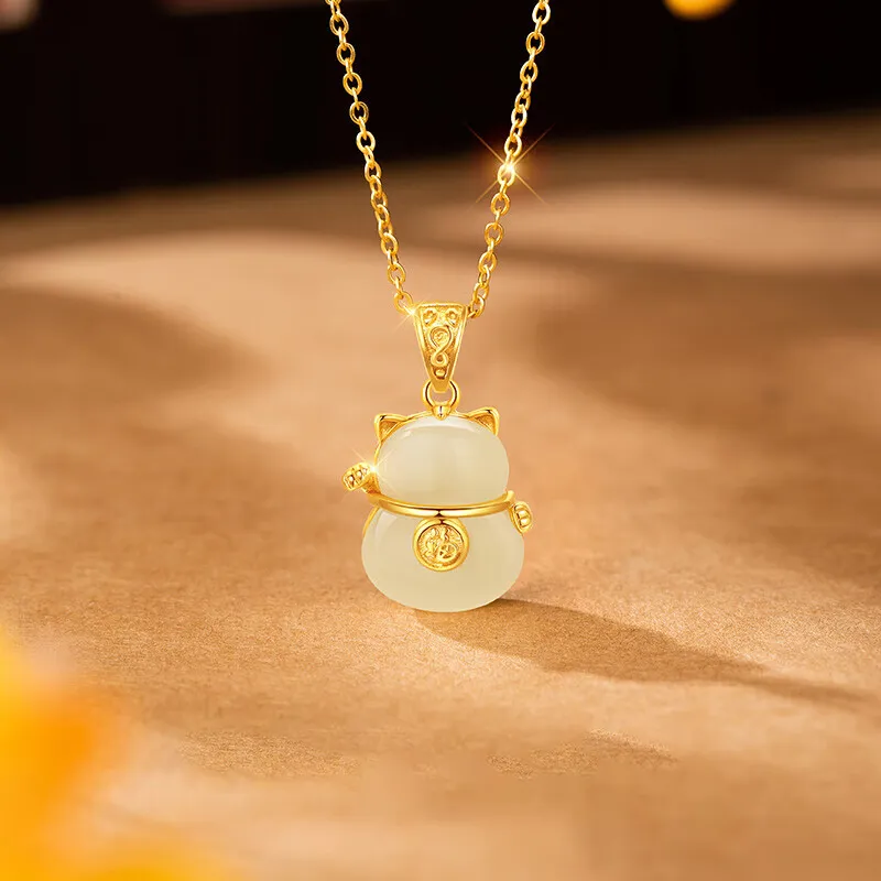CHINA GOLD Hetian Jade Necklaces White Jade/Pale Greenish White Jade Women's-3