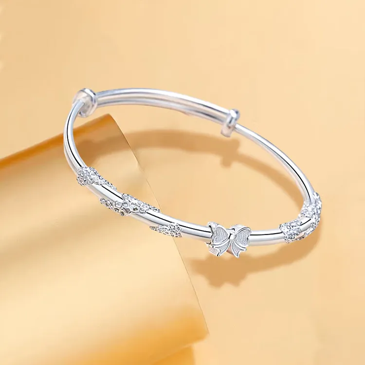 CHINA GOLD S999 Fine Silver Bangles Women's-1