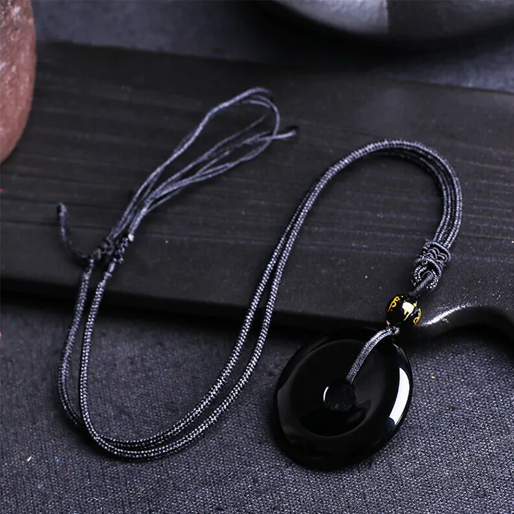 CHINA GOLD Obsidian Necklaces Unisex-2