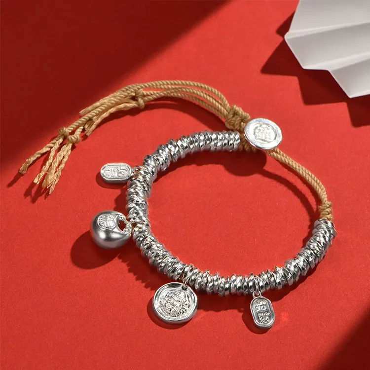 CHINA GOLD S999 Fine Silver Bracelets Unisex-3