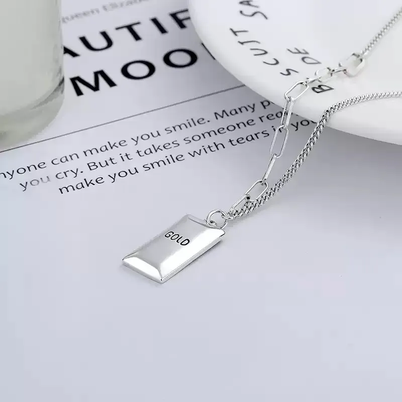 CHINA GOLD Sterling Silver Necklaces Women's-2
