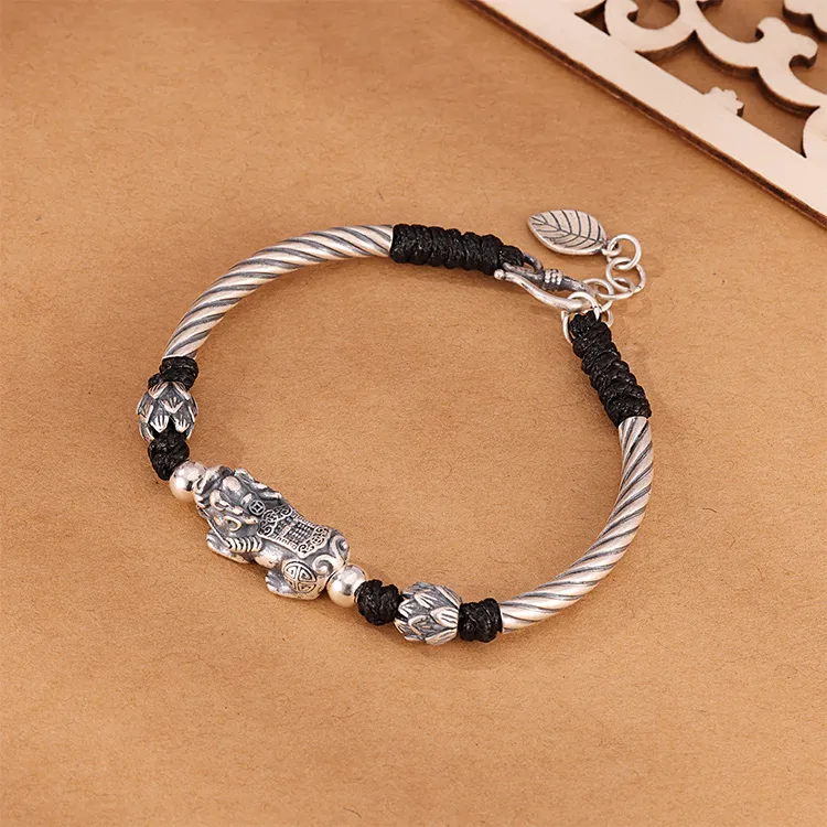 CHINA GOLD 999 Fine Silver Bracelets Unisex-3