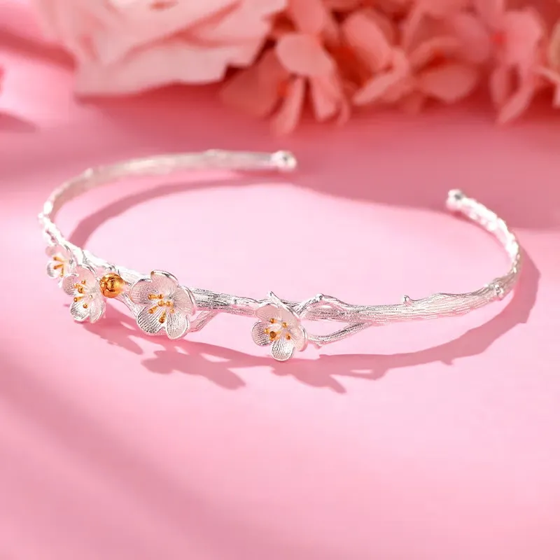 CHINA GOLD S925 Silver Bangles Women's-2