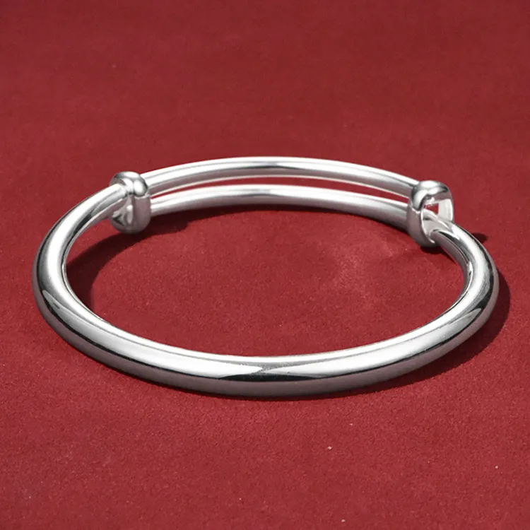 CHINA GOLD S999 Fine Silver Bangles Women's-2