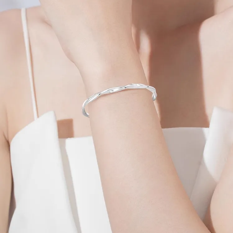 CHINA GOLD Sterling Silver Bangles Women's-2
