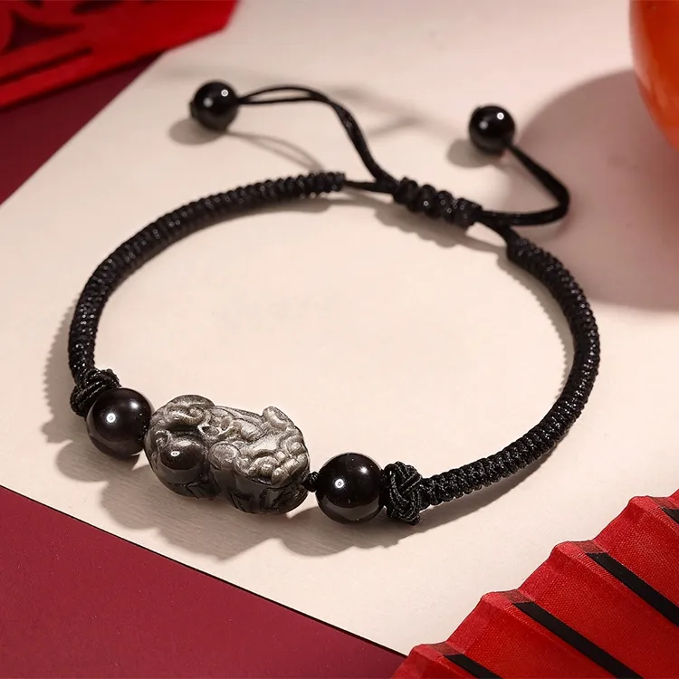 CHINA GOLD Obsidian Bracelets Unisex-1