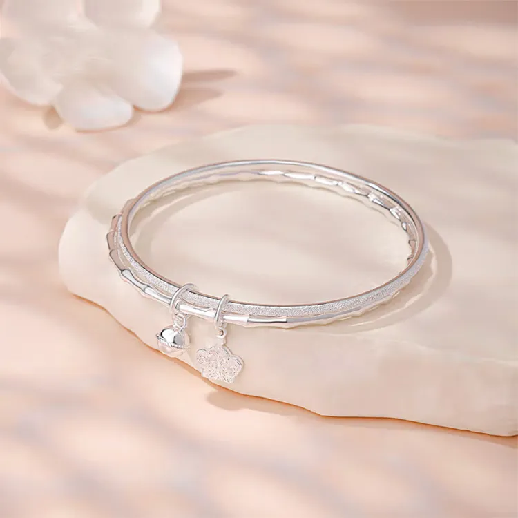 CHINA GOLD S999 Fine Silver Bangles Women's-1