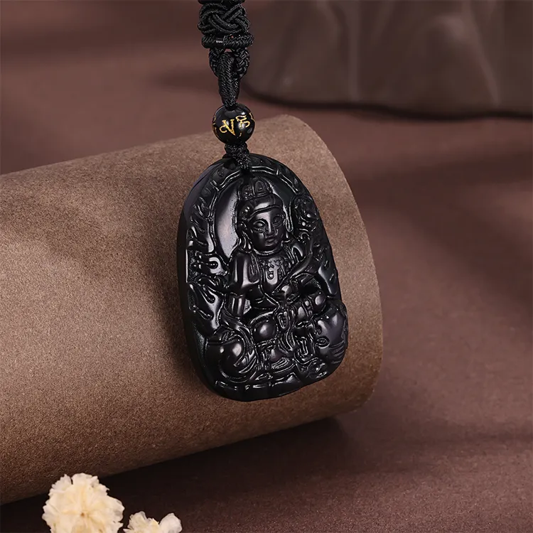 CHINA GOLD Obsidian Necklaces Unisex-9
