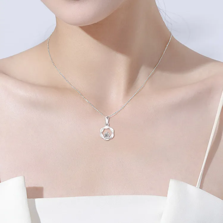 CHINA GOLD S925 Silver With Topaz Necklaces Women's-2