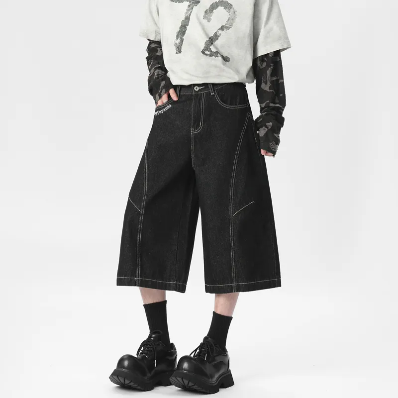 Kung Fu Panda Denim Shorts Unisex Original Denim Black-4