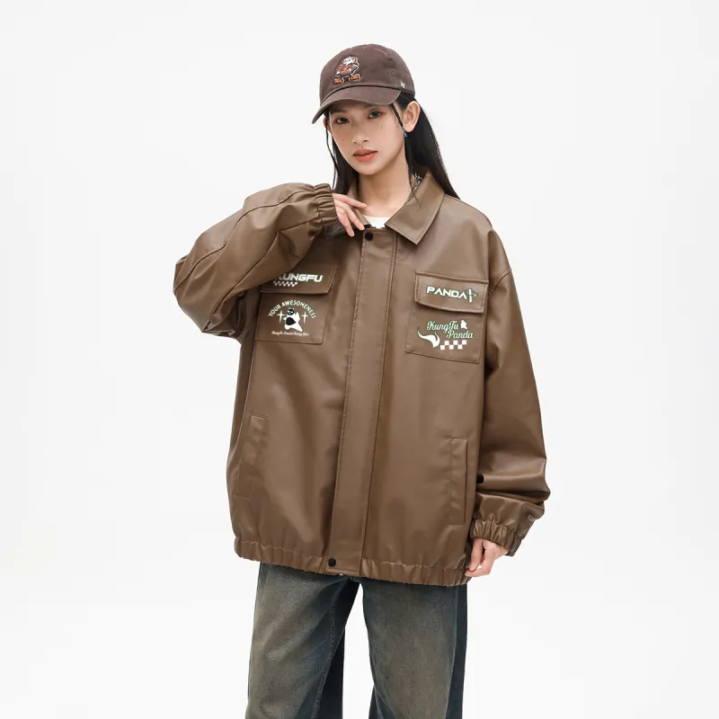 Kung Fu Panda Leather Jacket Unisex-19