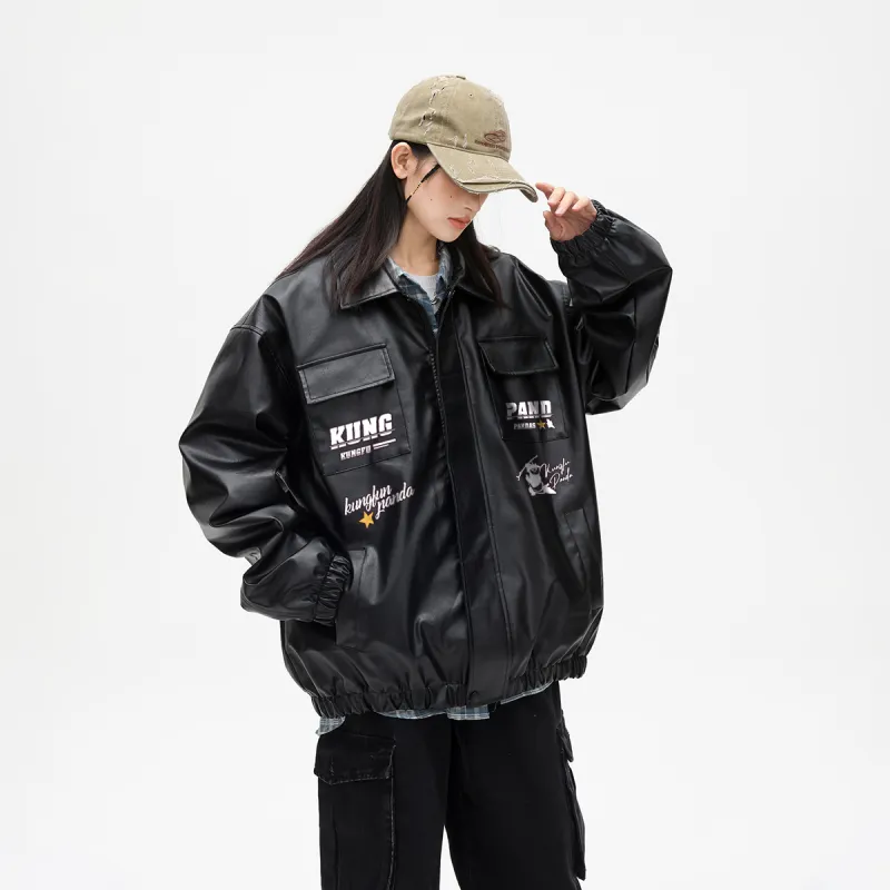 Kung Fu Panda Leather Jacket Unisex-5