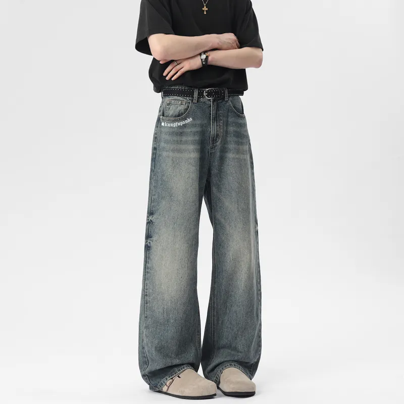 Kung Fu Panda Jeans Unisex Vintage Blue-5
