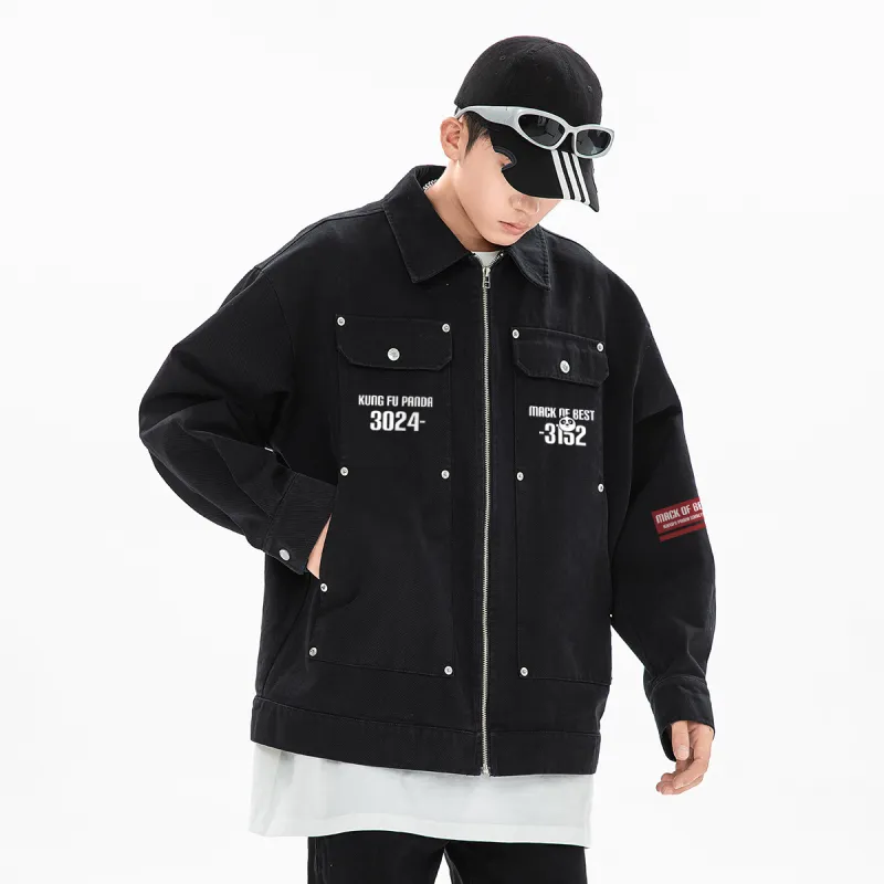 Kung Fu Panda Jackets Coats Unisex Black-3