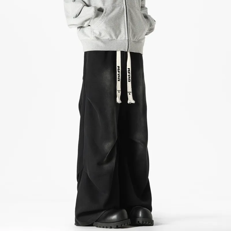 Kung Fu Panda Knitted Sports Pants Unisex Washed Black-5