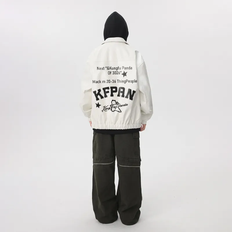 Kung Fu Panda Leather Jacket Unisex-4