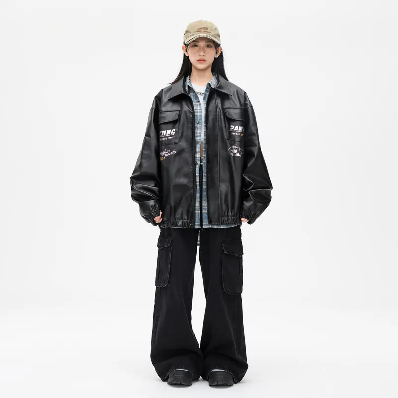 Kung Fu Panda Leather Jacket Unisex-2