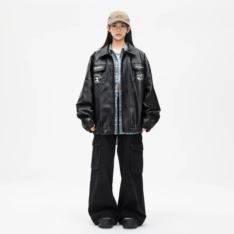 Kung Fu Panda Leather Jacket Unisex-2