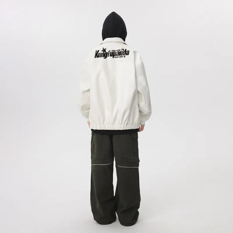Kung Fu Panda Leather Jacket Unisex-5