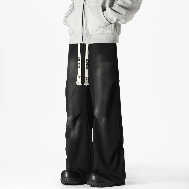Kung Fu Panda Knitted Sports Pants Unisex Washed Black-3