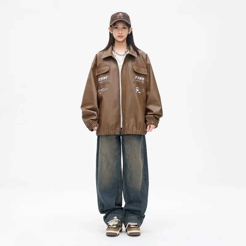 Kung Fu Panda Leather Jacket Unisex-16