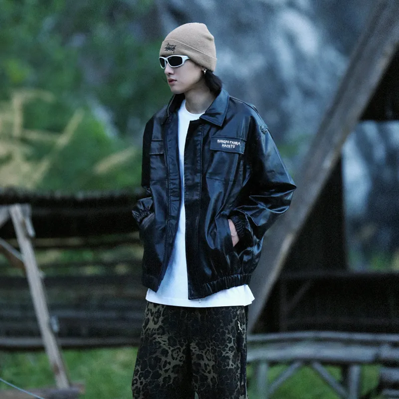 Kung Fu Panda Leather Jacket Unisex-4