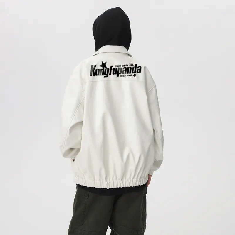 Kung Fu Panda Leather Jacket Unisex-6