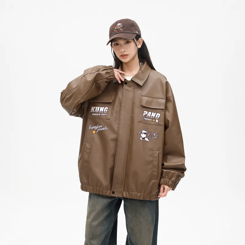 Kung Fu Panda Leather Jacket Unisex-18