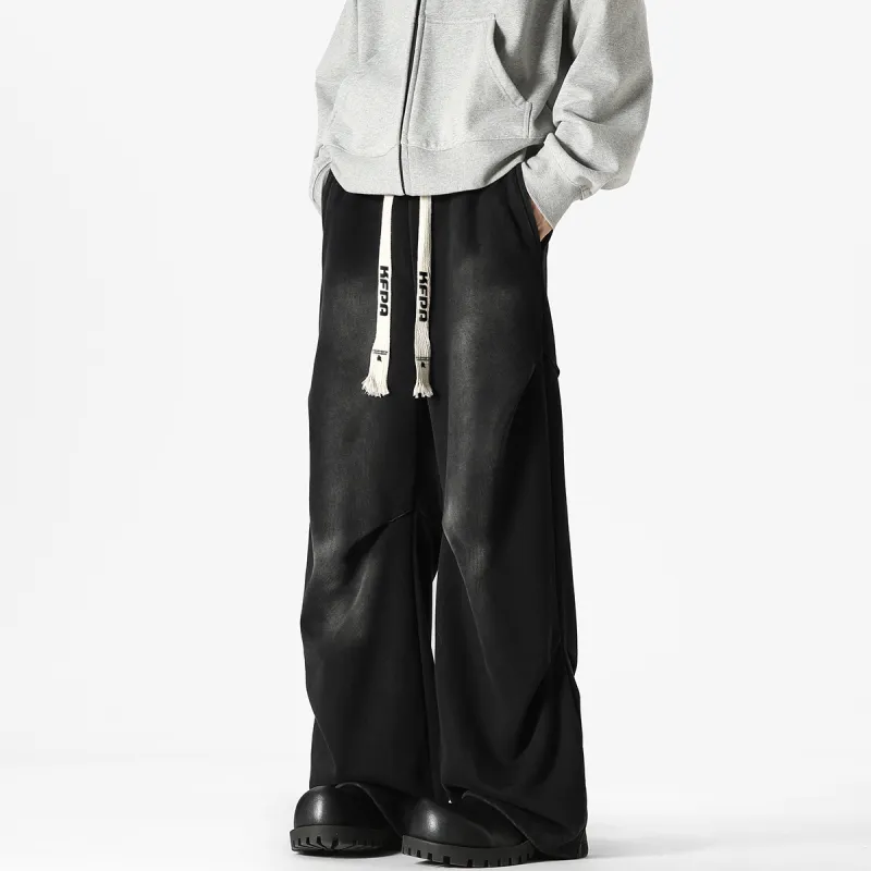 Kung Fu Panda Knitted Sports Pants Unisex Washed Black-4