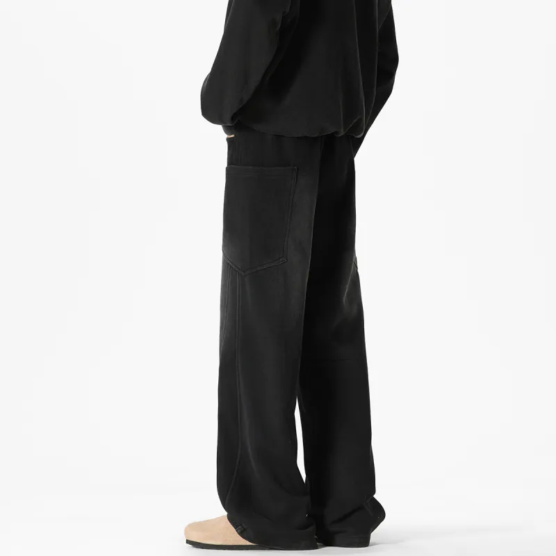 Kung Fu Panda Knitted Sports Pants Unisex Washed Black-6