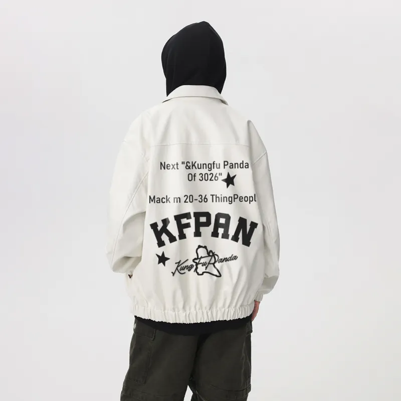 Kung Fu Panda Leather Jacket Unisex-5