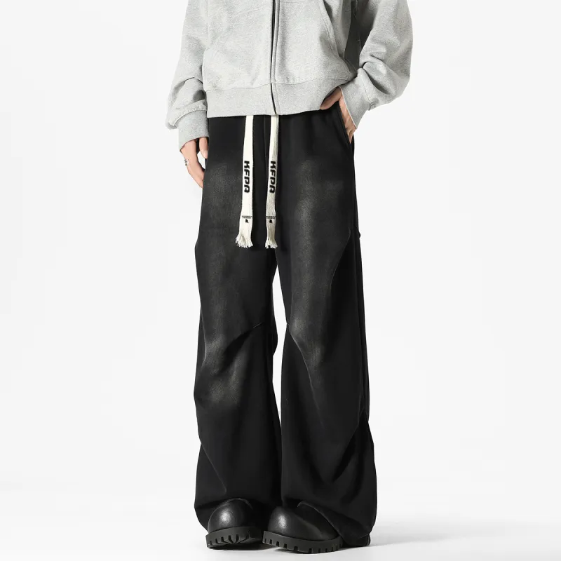 Kung Fu Panda Knitted Sports Pants Unisex Washed Black-2