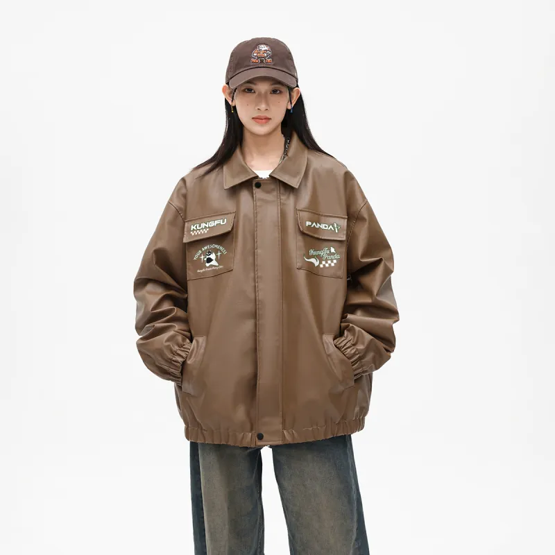 Kung Fu Panda Leather Jacket Unisex-20