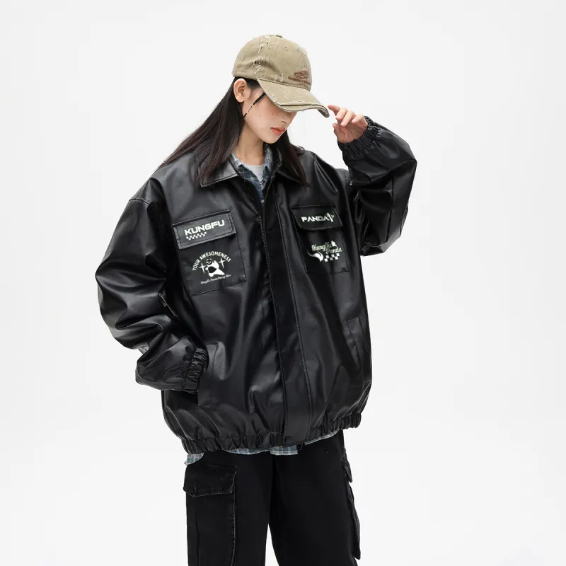 Kung Fu Panda Leather Jacket Unisex-5