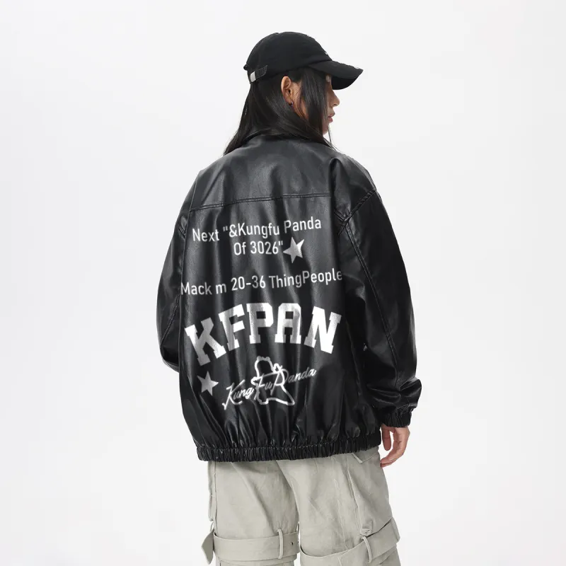 Kung Fu Panda Leather Jacket Unisex-12