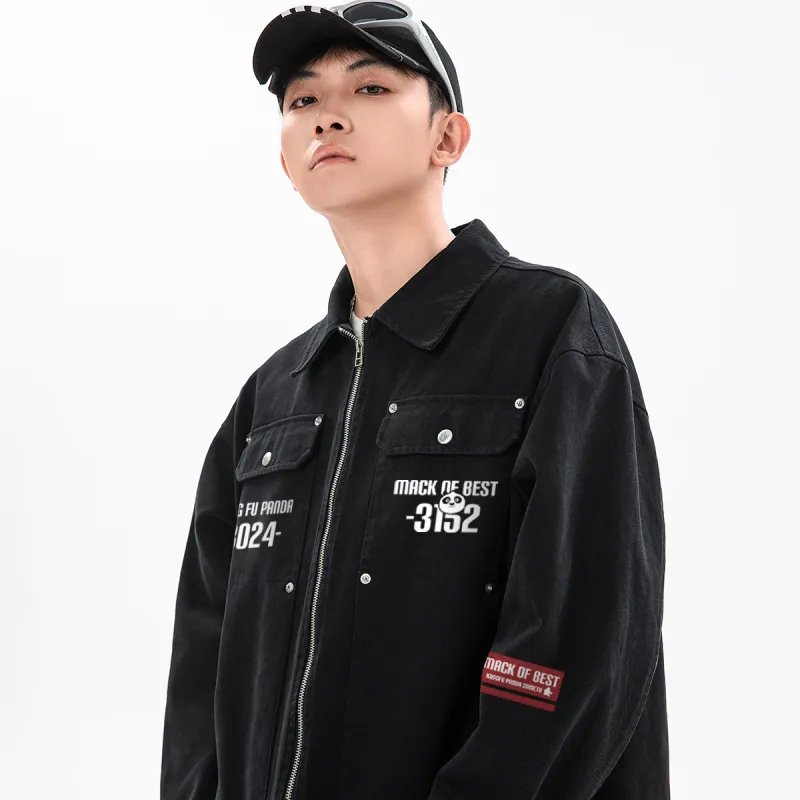 Kung Fu Panda Jackets Coats Unisex Black-4