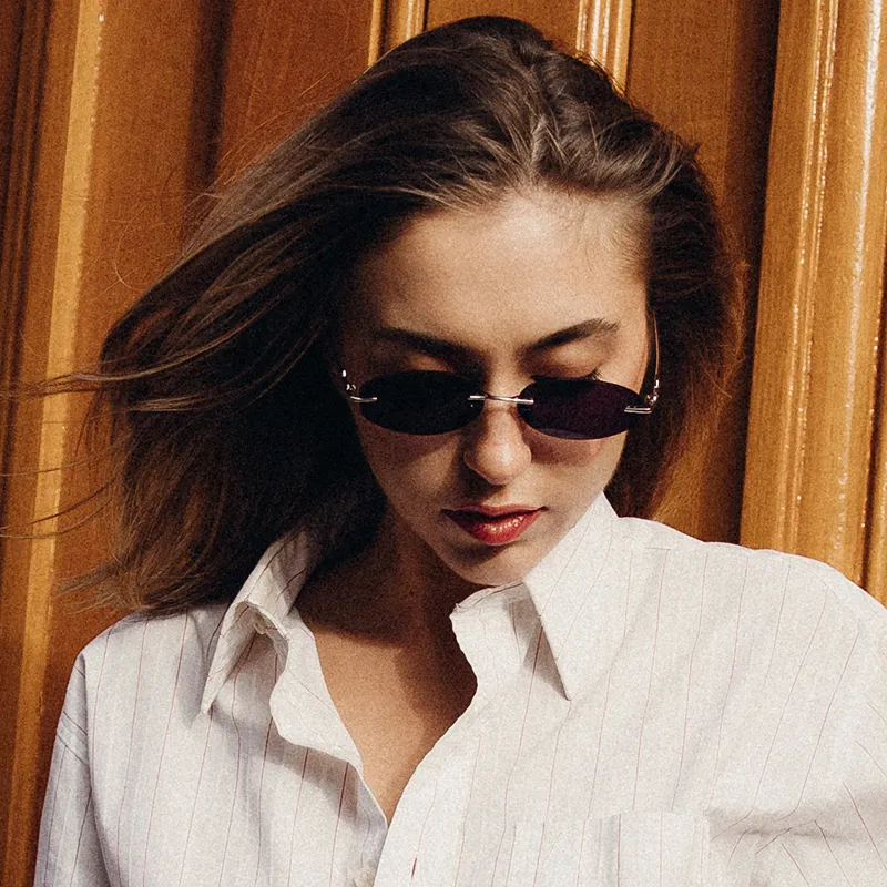 CYXUS Metal Oval Sunglasses Unisex-4