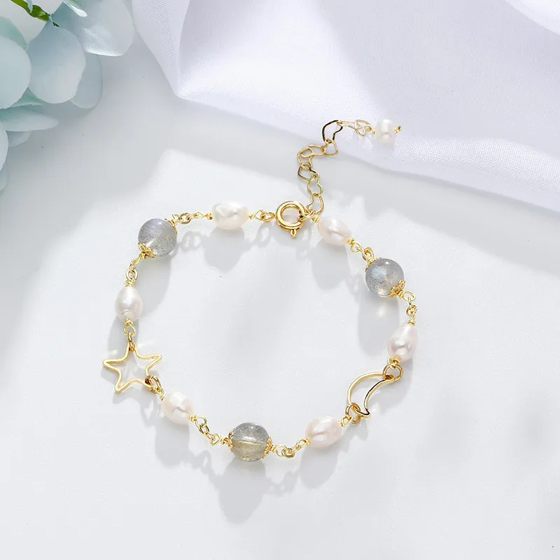 IDOKAWA Freshwater Pearl Bracelets Women's White Gray-3