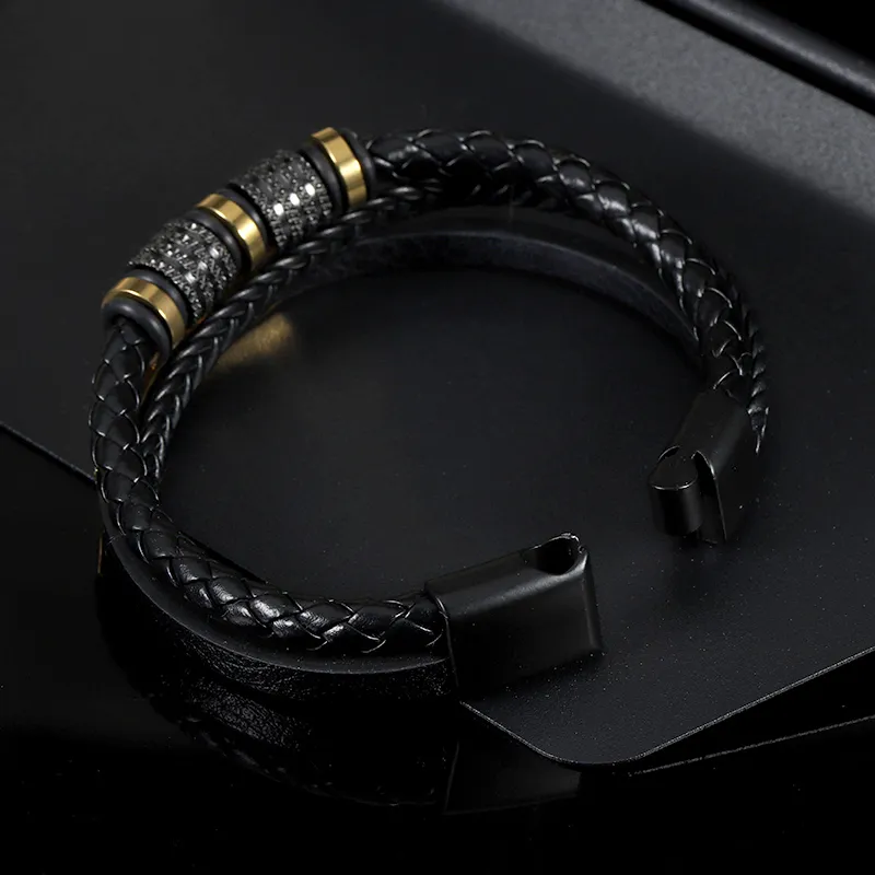 IDOKAWA Alloy Leather Wristbands Unisex-2