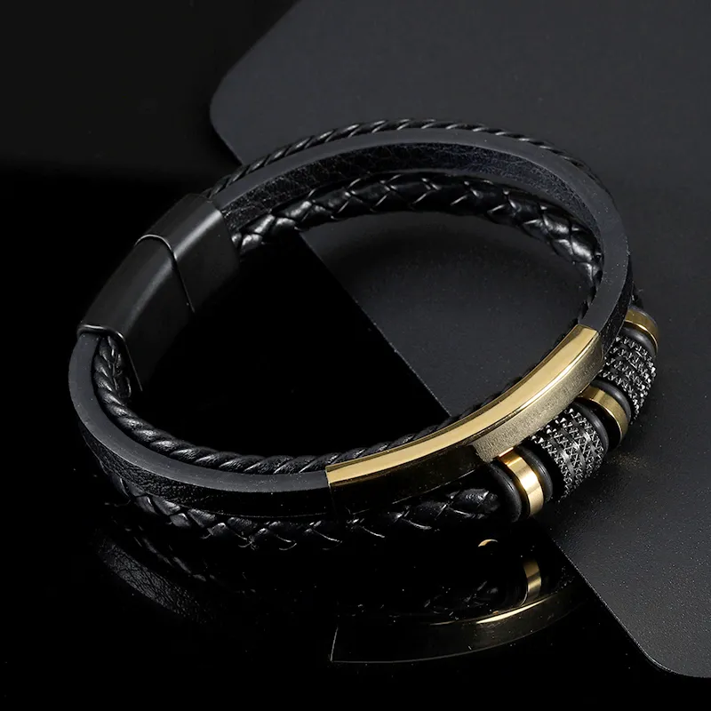 IDOKAWA Alloy Leather Wristbands Unisex-1