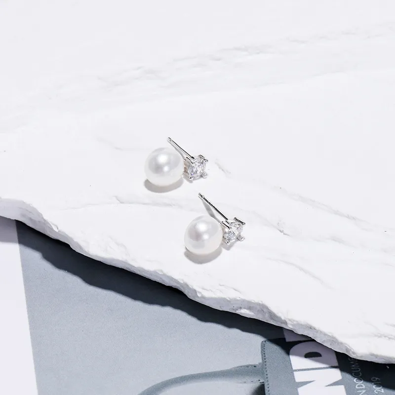 IDOKAWA Freshwater Pearl Stud Earrings Women's-3